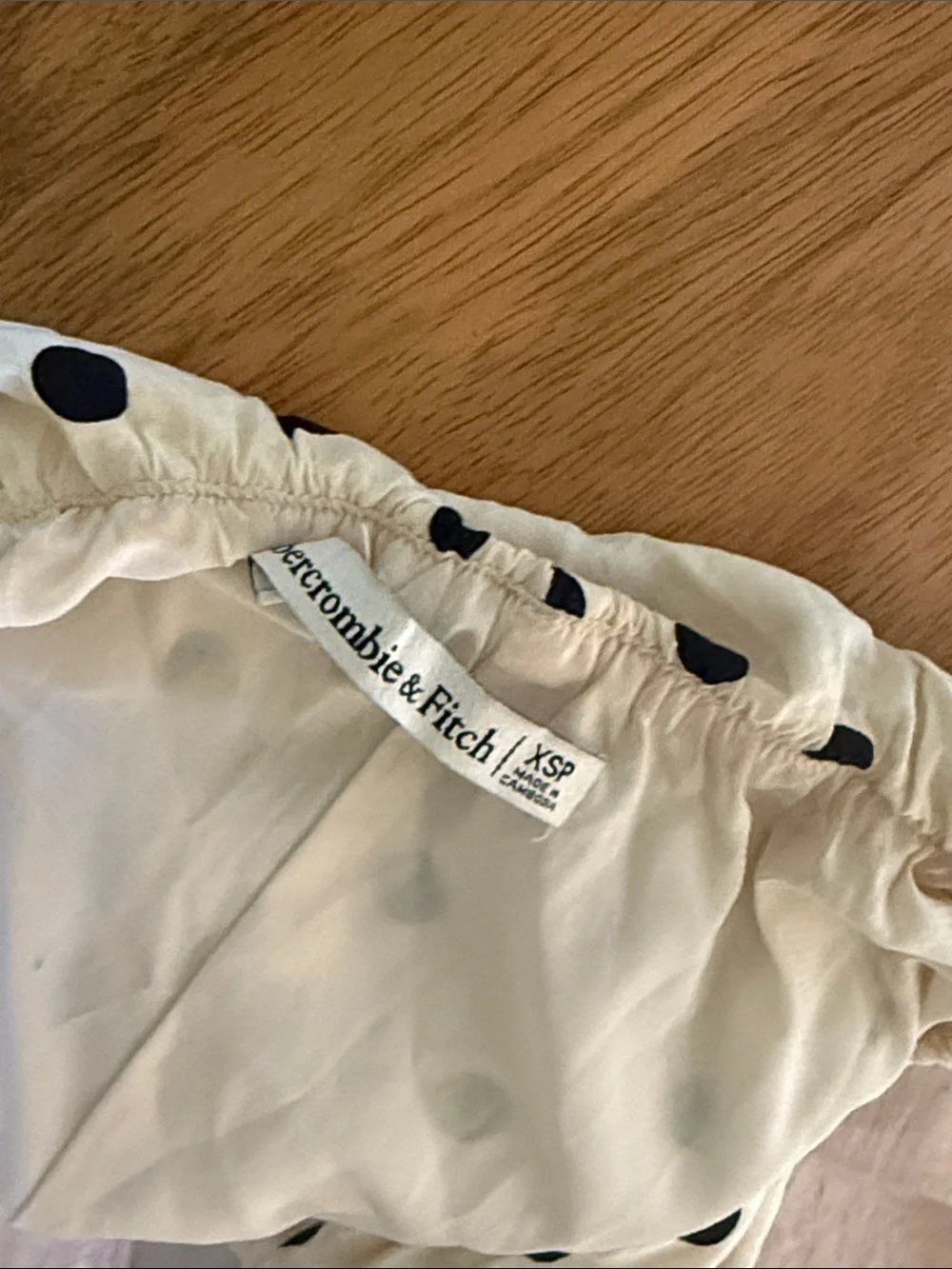 Abercrombie & Fitch Cream Dress with Black Polka Dots